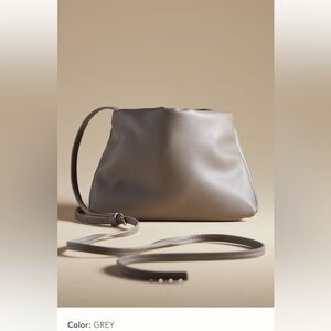 NWT new by Anthropologie faux leather cinched clutch crossbody bag gray